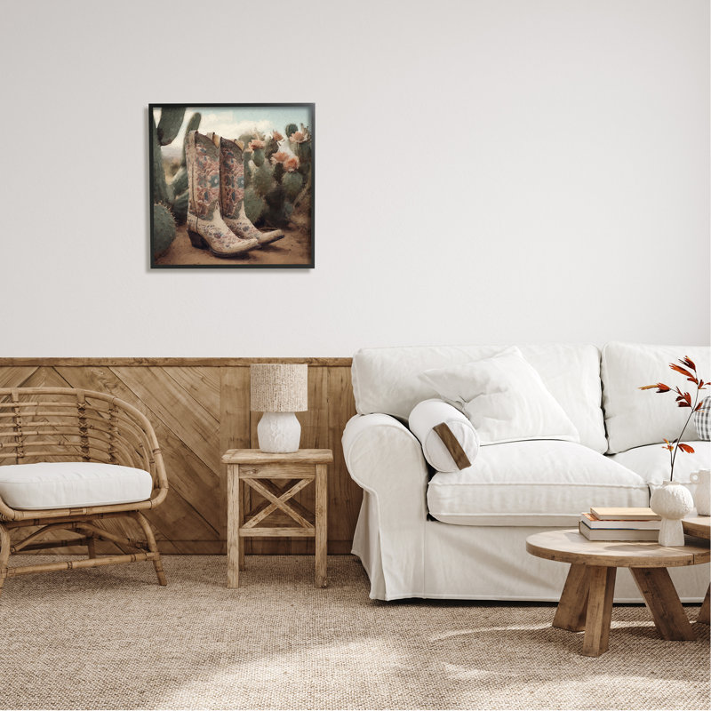 Cowboys et cactus sur bois, impression, H 24 po x l 24 po x P 1,5 po