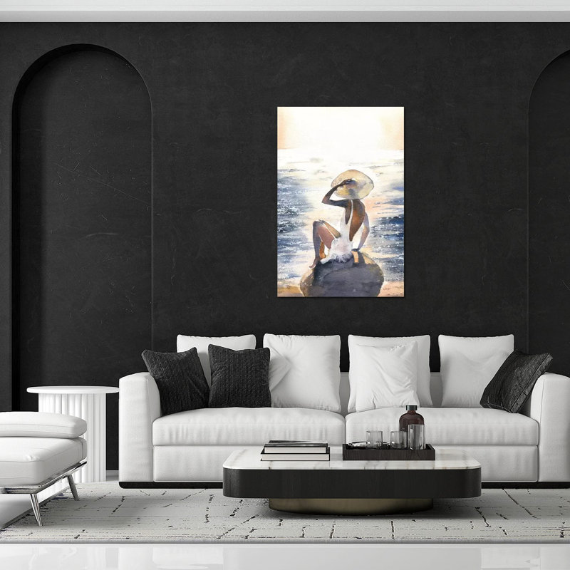 «Woman on a rock» par Marina Ignatova - impression sans cadre, H 32 po x l 24 po x P 0,25 po