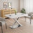 47.25''-63'' Modern White Glossy Dining Table For 4-6 People-1680846638