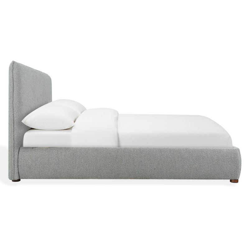 Callahan Upholstered Bed, Queen, Light Gray Boucle