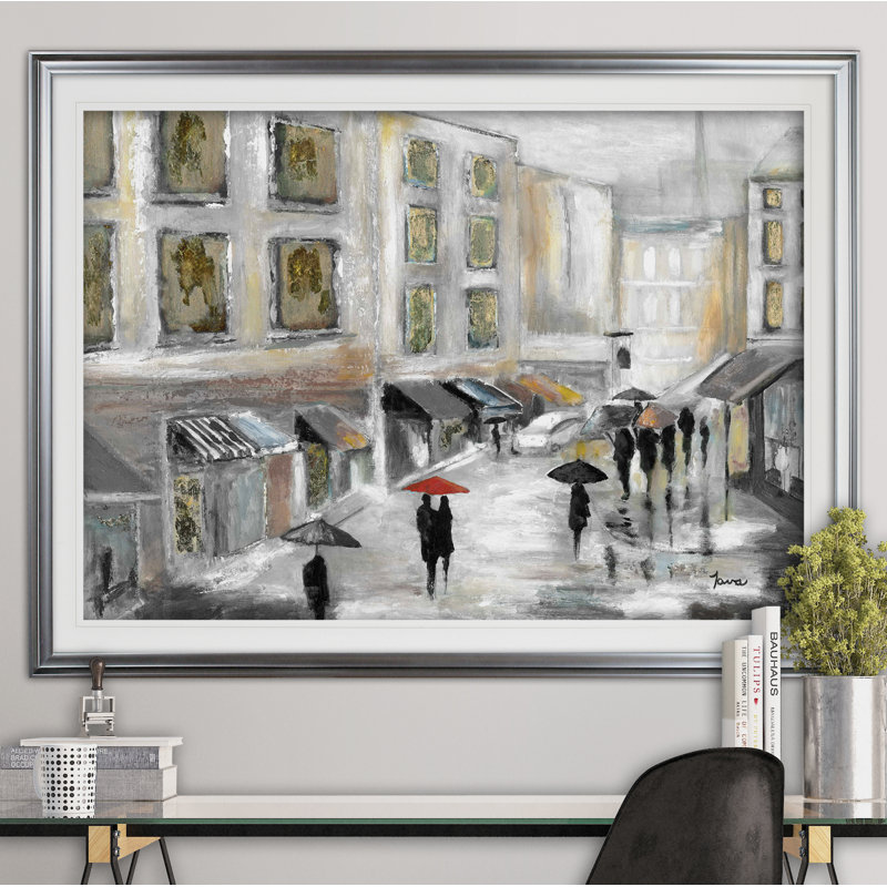 « sunday market », impression, Cadre argenté, H 31 po x l 43 po x P 1,5 po