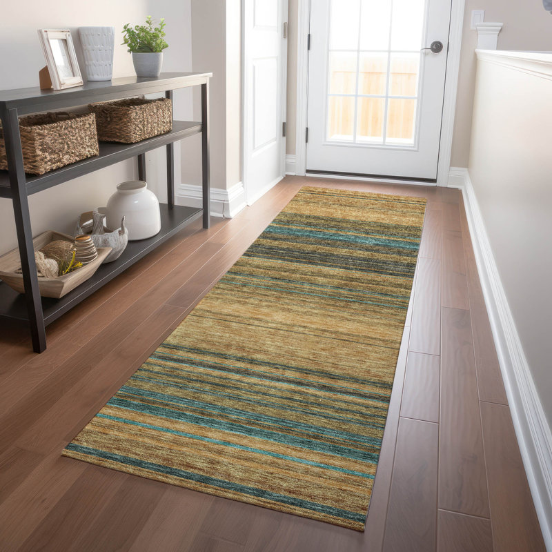 Chayden Washable Striped Indoor / Outdoor Rug, Runner 2'3" x 7'6"