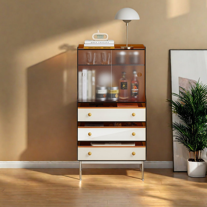 Armoire de rangement moderne et moderne, Tanné