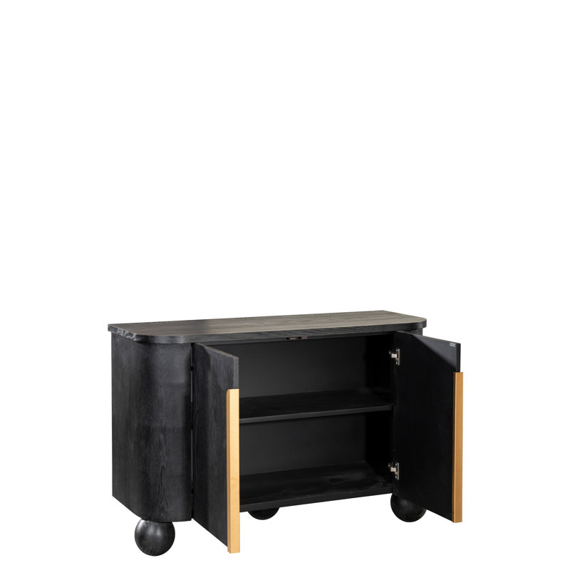 Aindrias 47.5’’ Wide Accent Cabinet with Sculptural Ball Feet and Interior Shelf – Modern Storage Cabinet for Living or Entry Spaces