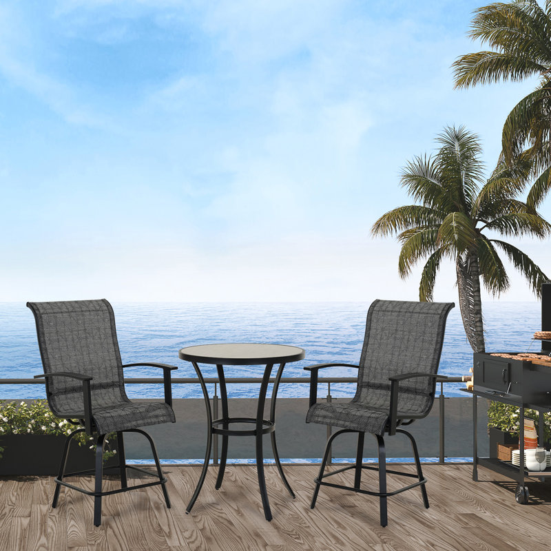 2 - Person Patio Conversation Set, Black