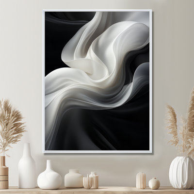 «White Black Abstract Turbulence - Wind Turbines», art sur toile