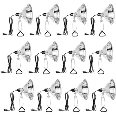 Simple Deluxe 12 Pack Clamp Lamp Light with 8.5 Inch Aluminum Reflector up to 150 Watt E26 (no Bulb Included), 6 Feet Cord