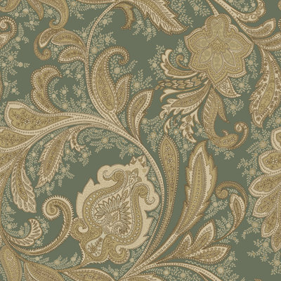 Elegance Collection Paisley Design Pearlescent Finish Wallpaper Roll
