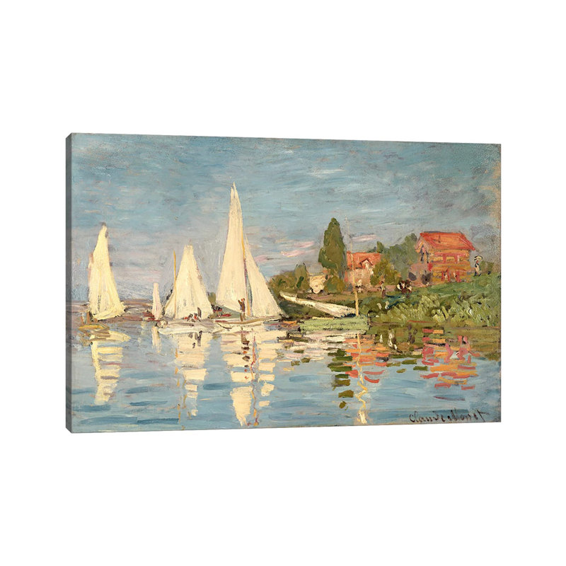 Regatta At Argenteuil, C.1872 by Claude Monet - Wrapped Canvas Gallery-Wrapped Canvas Giclée, 20.5cm H x 31cm W