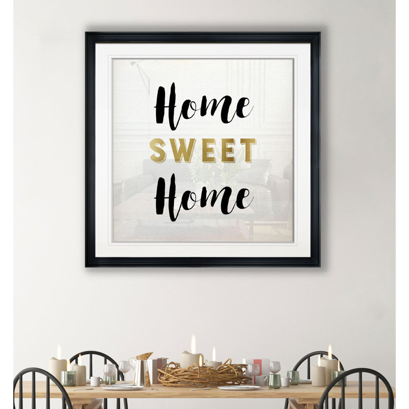 « home doux home », art textuel encadré, H 30,5 po x l 30,5 po x P 1,5 po, Cadre plastique noir