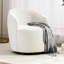 Fauteuil d'appoint en chenille avec base pivotante, rembourré de mousse, pour fauteuil de chambre à coucher, design ergonomique et revêtement thermolaqué noir-915748763