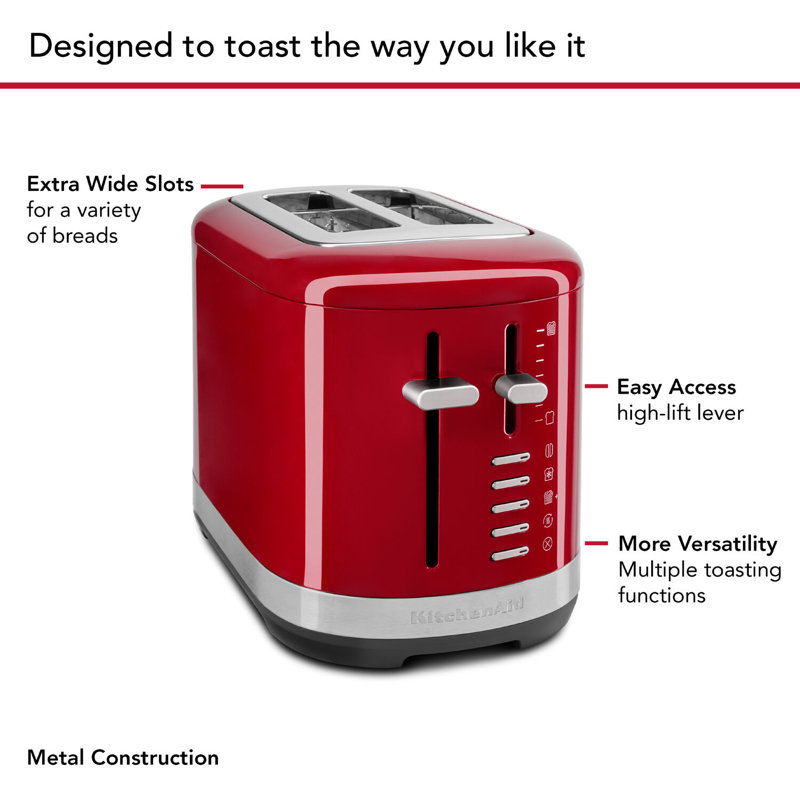 KitchenAid 2 Slice Toaster, Empire Red