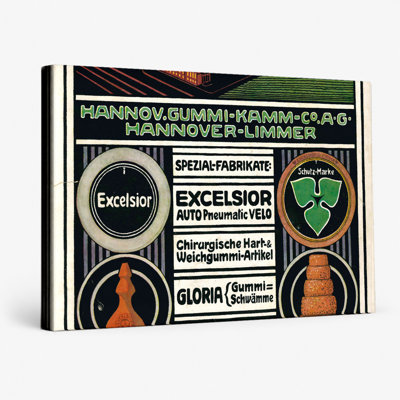 «Hannover Gummi-Kamm Co., années 1910, affiche industrielle industrielle rétro - art mural sur toile