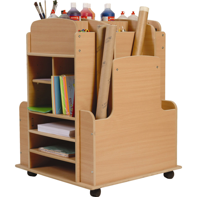 Marlowe 96cm H x 72cm W Book Cart with Wheels