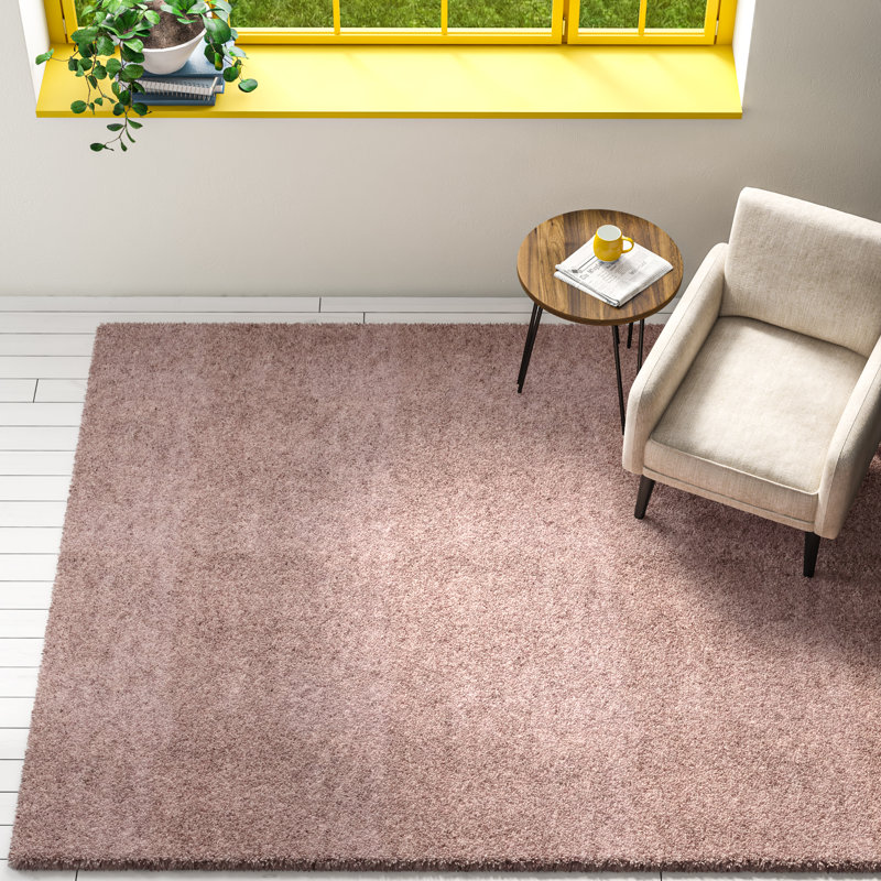 Jordynn Solid Colour Shag Area Rug, Rectangle 160 x 220cm