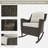 5 Pieces PE Wicker Outdoor Conversation Set With Rock chairs, Side Table & Ottomans for Backyard, Porch, Deck & Balcony-328699047