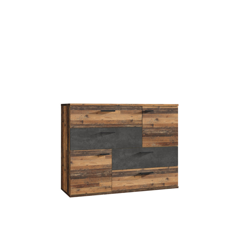 Blair 124.9cm Sideboard, Dark Grey Concrete/Vintage Old Wood