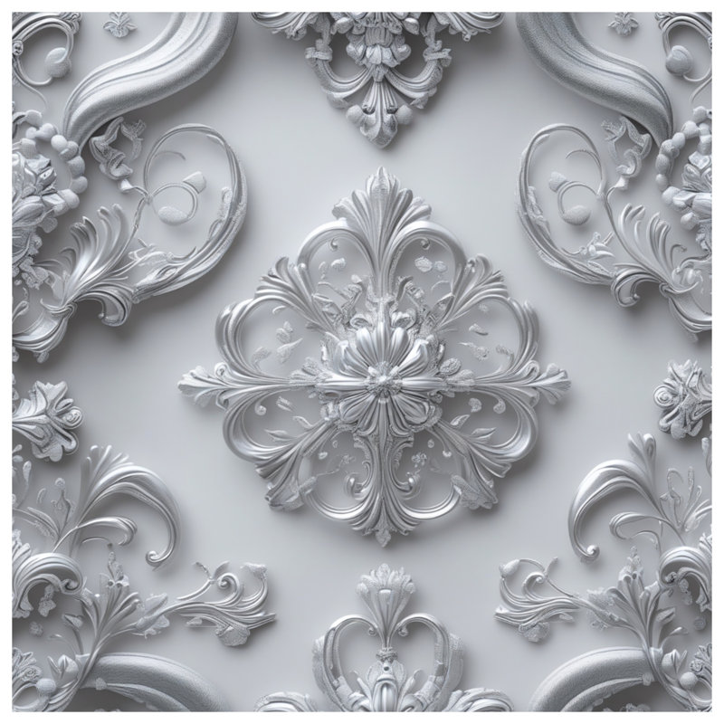 Couvre-lit matelassé Ornate Silver Embellishments, Full / Double
