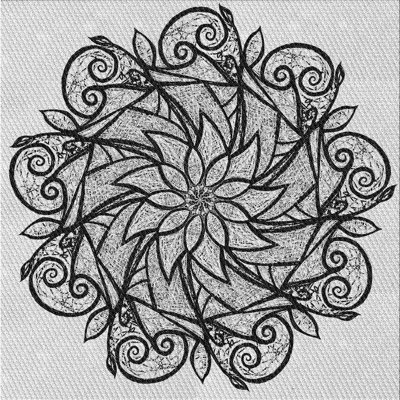 Tapis noir/blanc tissé à la machine