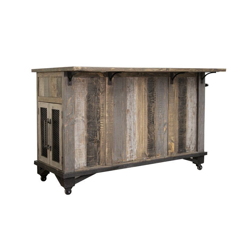 Janic Solid Wood Kitchen Island