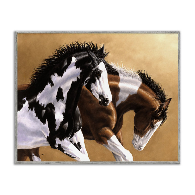 Wild and Free Mares Art par Victoria Schultz, H 11 po x l 14 po, Estampe numérique Farmhouse