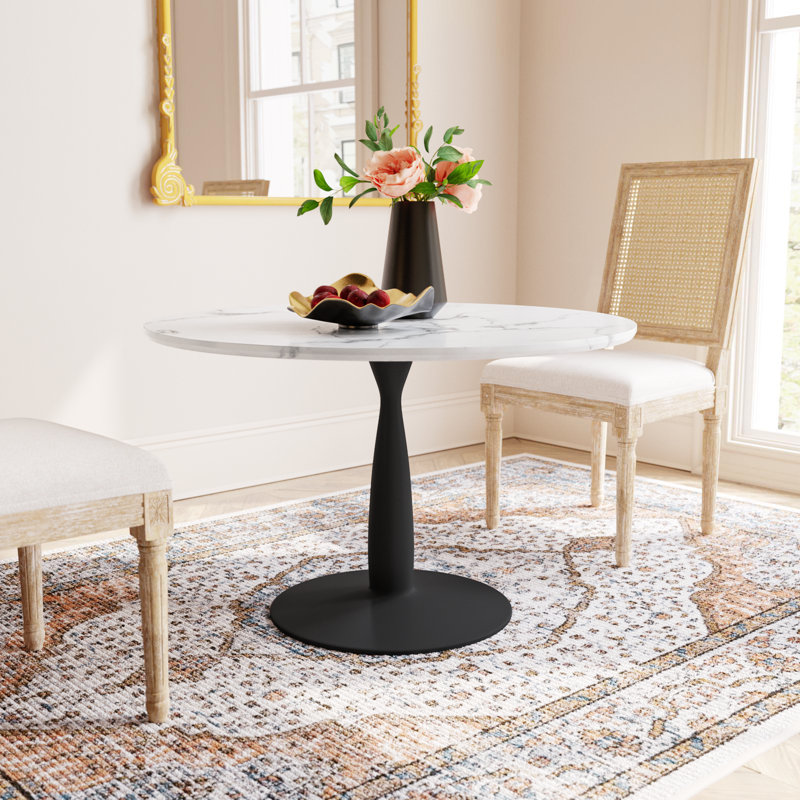 40" Round Petite Dining Table, Black