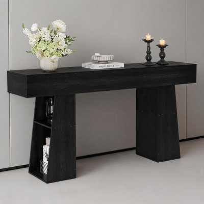 63" Long Farmhouse Console Table – Entryway, Sofa Table Behind Couch