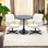 Ensemble de 3 chaises pivotantes et table ronde modernes réglables pour le salon