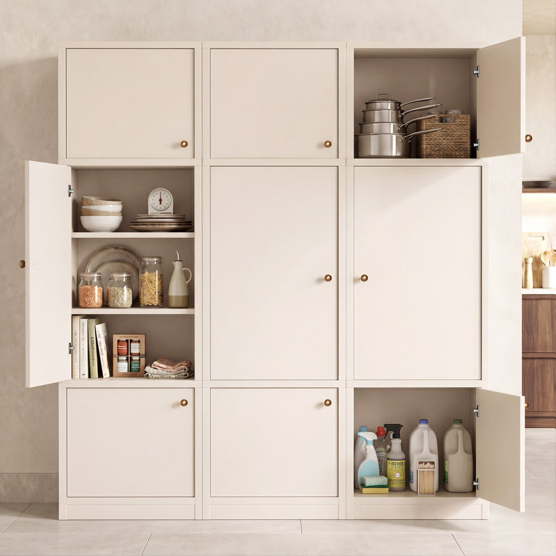 Ensemble de garde-manger 3 pièces avec portes réversibles et tablettes réglables