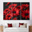 Ensemble de salon mural marguerites monochromes rouges et noires Photo II-107189343-107189345