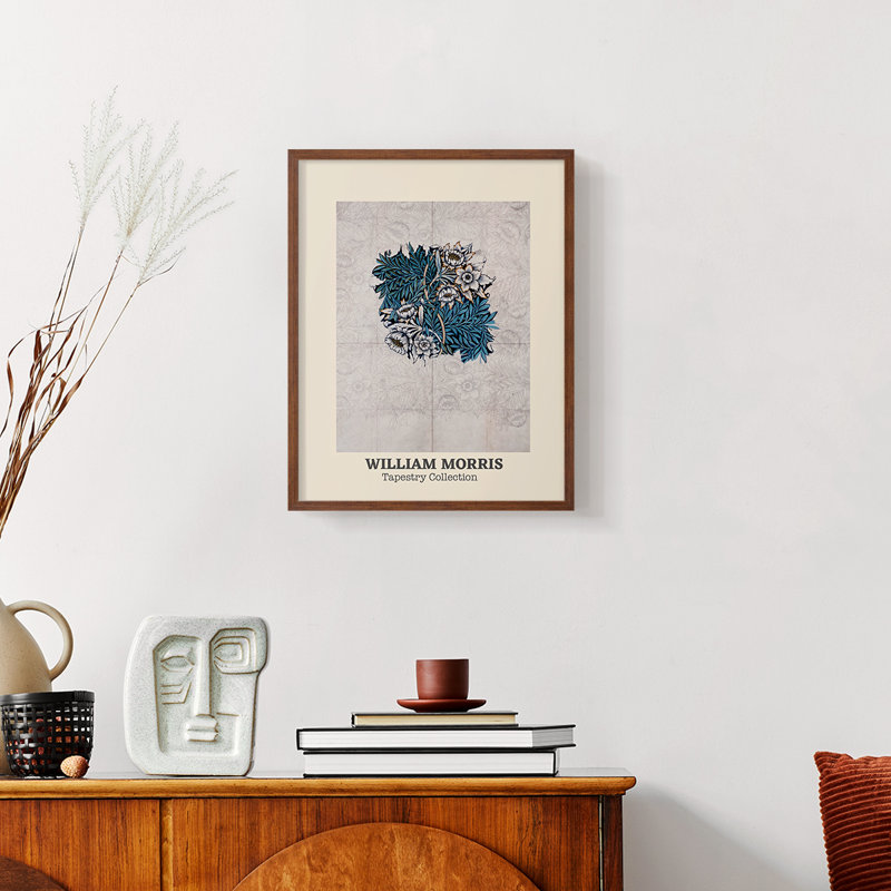 William Morris, reproduction encadrée CC, Noyer, H 14 po x l 11 po