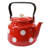 Red White Polka-Dot Enamel Kettle 3.7-qt