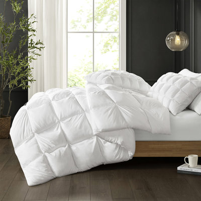 Full/queen Overfilled Comforter, Down Alternative Fill, 100% Microfiber, 3d Puff Stitching, Jump Tack Design, Even Winter Warmth, Corner Loops, - For Lofty Appearance, Stitched, Quilting,