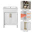 Meuble-lavabo 24 po avec lavabo intégré en céramique, meuble-lavabo à double porte et meuble-lavabo simple-114351228