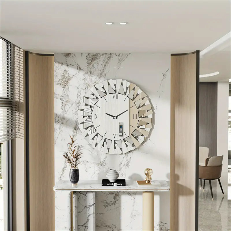Horloge murale 32 po avec miroir