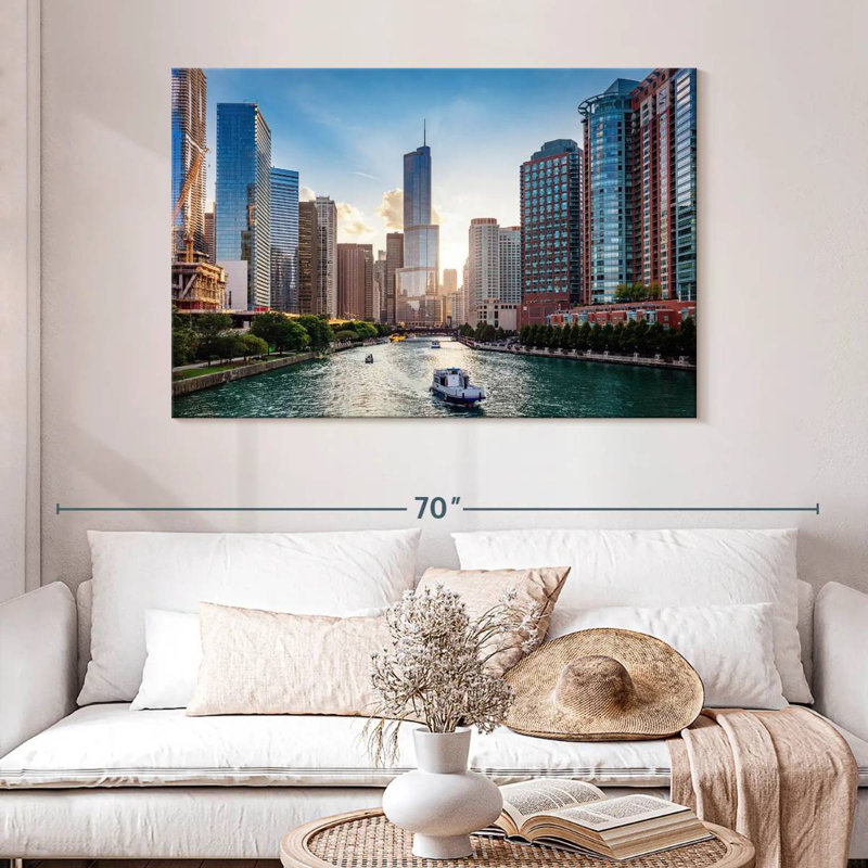 Sirci Chicago Riverscape, H 32 po x l 48 po