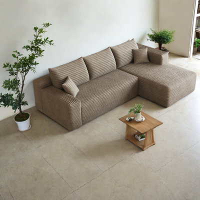 Canapé modulaire à compression en velours côtelé 95 pouces pour la maison