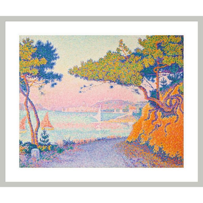 «Golfe Juan» par Paul Signac - estampe numérique encadrée, H 33,5 po x l 39,82 po