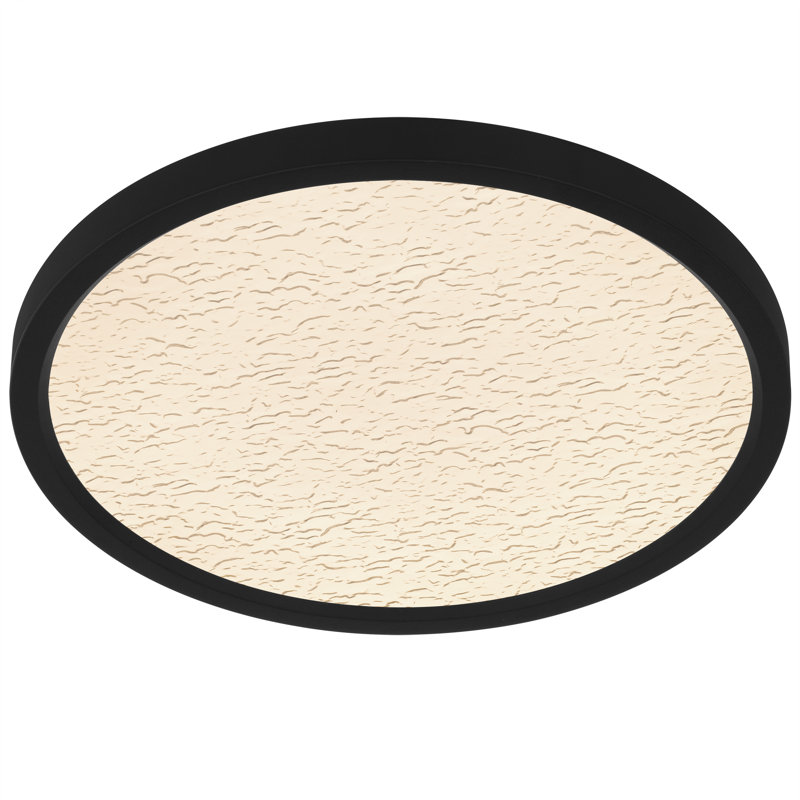 Outskirts Integrated LED Flush Mount With CCT Switch, Earth Black, 1" H x 15" W x 15" D