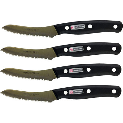 Ensemble de quatre (4) couteaux à steak dentelés Miracle Blade IV World Class Professional Series