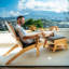 Ensemble de chaise de patio et repose-pieds en teck 2 pièces Hampstead