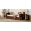 Grand lit multifonctionnel avec rangement, bois, usage domestique moderne