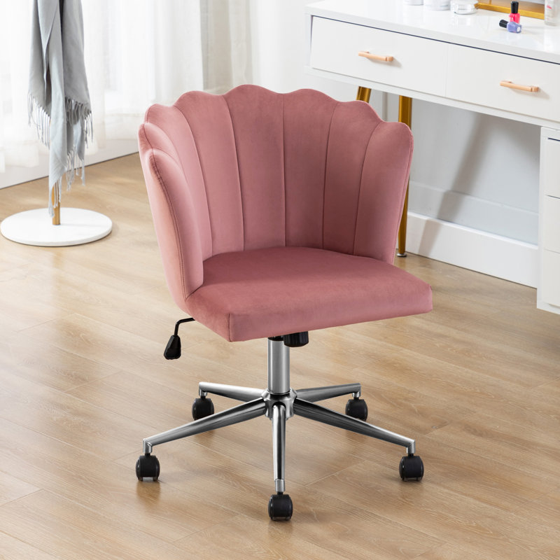 Chaise de travail Kalani, Argent argent, Rose