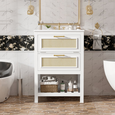 Meuble-lavabo 24 po avec lavabo en céramique intégré
