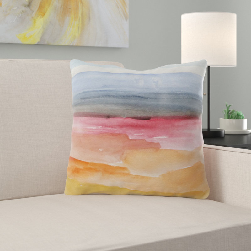 Coussin décoratif paysage Kimana, Microsuède, Intérieur