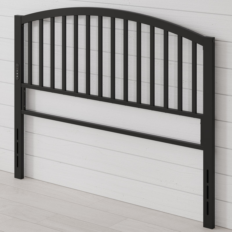 Farmhouse Arched Slat Metal Headboard, Queen, Black 