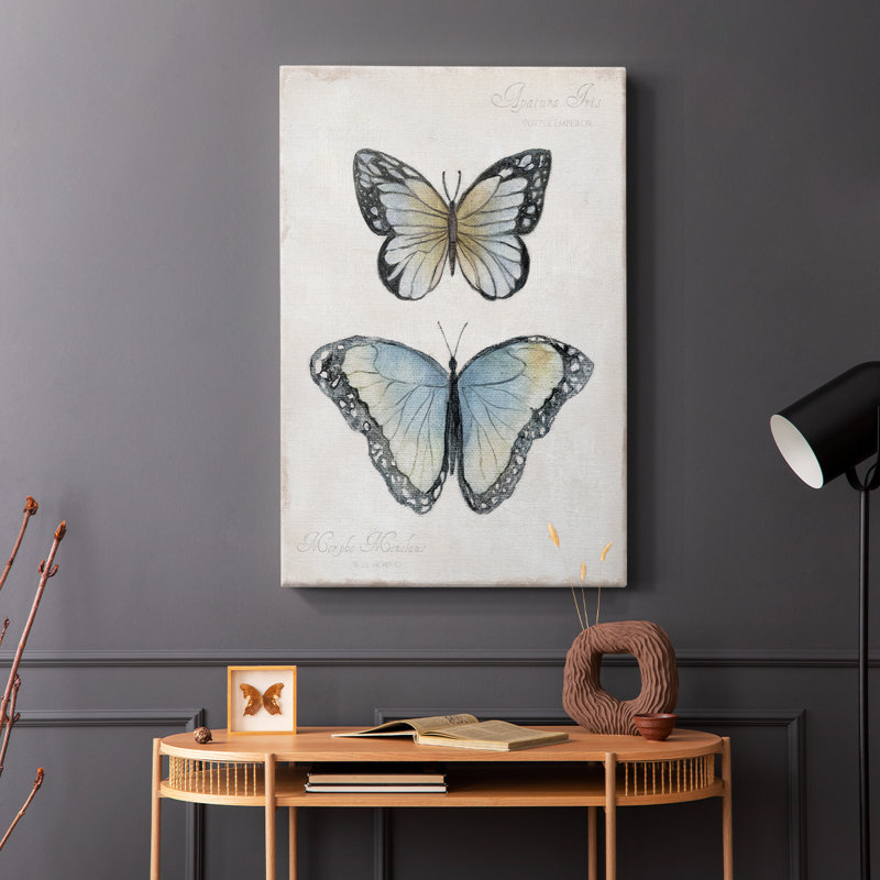 Papillons rétro II - Cavas enveloppés de galerie, H 12 po x l 8 po