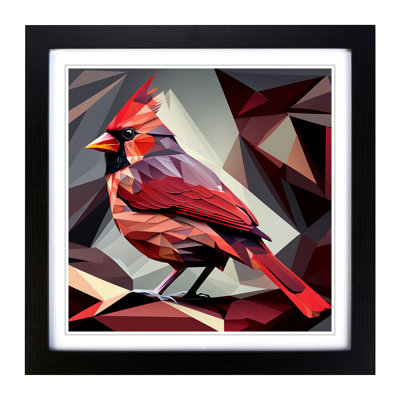 Cardinal Bird Cubism - Framed Print