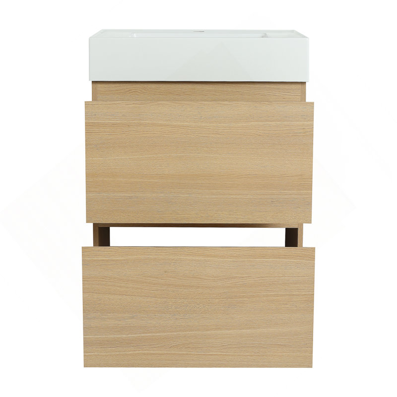Meuble-lavabo 24 po avec lavabo simple et tiroir double, Natural