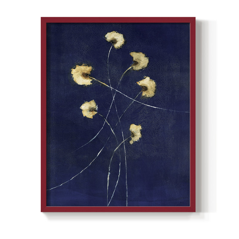 Indigo 1 Framed Print - Solid Wood, 10" H x 8" W, Red